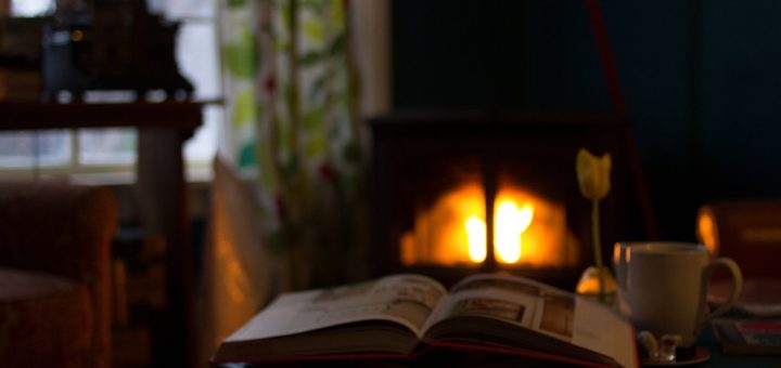 Book and Fireplace